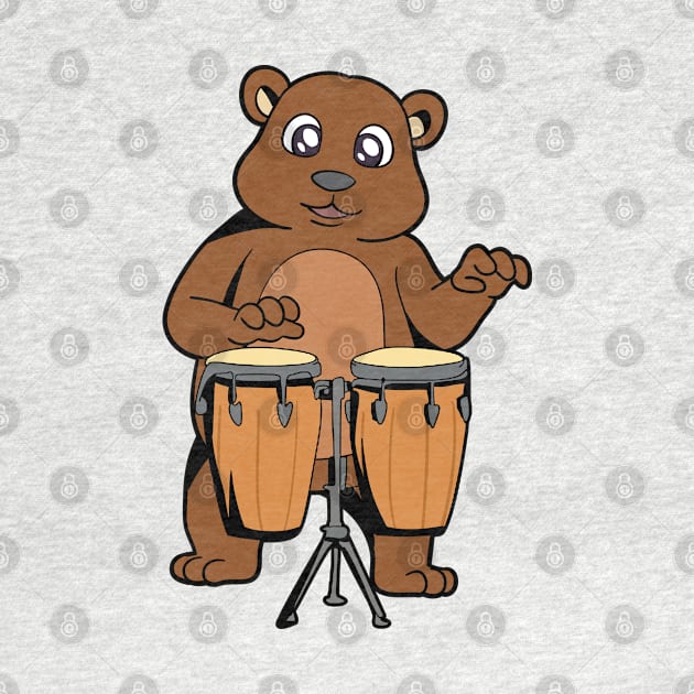 Comic bear plays percussion by Modern Medieval Design